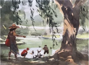 tell a story with a water color